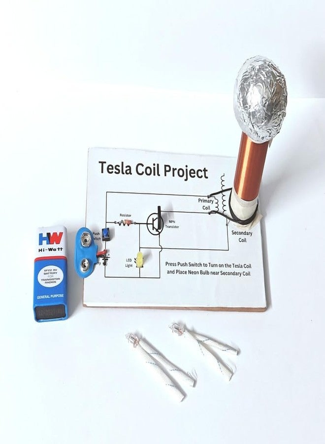 ESPtronics Working Model Experiment Kit on Tesla Coil Wireless Power Transmission Physics Science for School Kids and Class 12 Students - Image 1